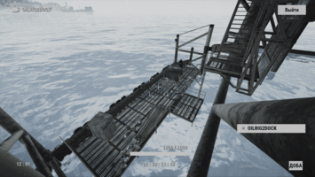 Вид с камеры OILRIG2DOCK — Большая нефтевышка, Лодочный док в Rust