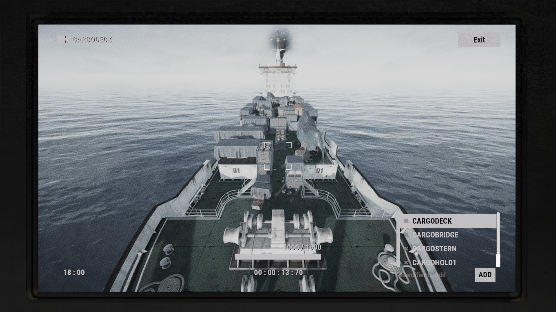 Вид с камеры CARGODECK — Грузовой корабль, Палуба в Rust