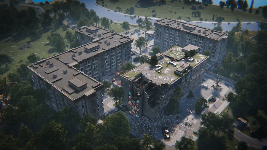 Монумент Жилой комплекс (Apartment Complex) в Rust — безопасная зона с арендой жилья из обновления Common Ground